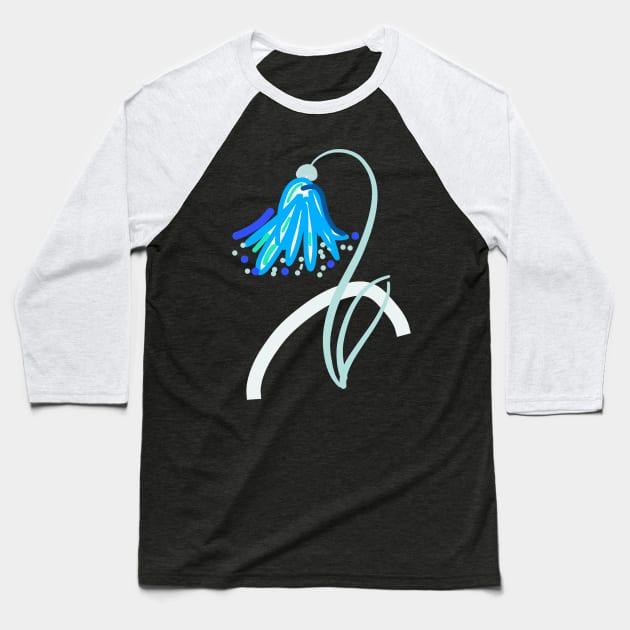 BLUE SPRING FLOWER Baseball T-Shirt by aroba